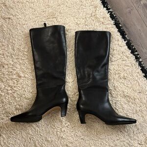 SCHUTZ Black Heeled Knee-High Boots